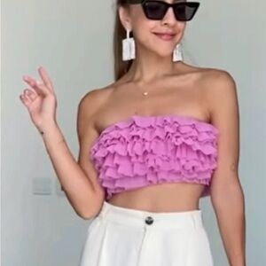 NWT Pink Zara Bandeau Top